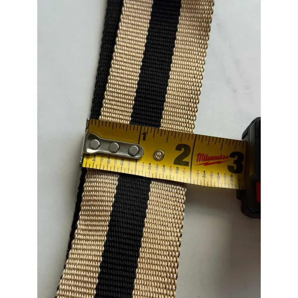 Saint Rue Matching Dog Collar & Leash Set Tan Black Stripe Adjustable